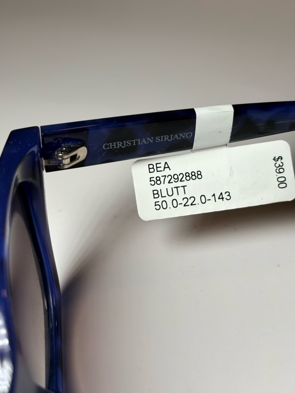 Women’s Christian Siriano Blue Tortoiseshell Oversized Sunglasses - Picture 5 of 9